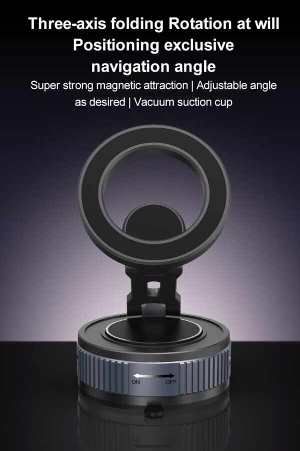 磁力万向调节折叠手机支架车载磁吸真空吸附导航手机支架