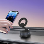 磁力万向调节折叠手机支架车载磁吸真空吸附导航手机支架
