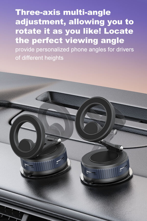 磁力万向调节折叠手机支架车载磁吸真空吸附导航手机支架