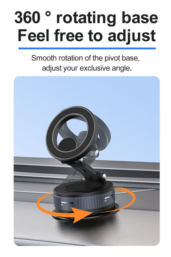 磁力万向调节折叠手机支架车载磁吸真空吸附导航手机支架