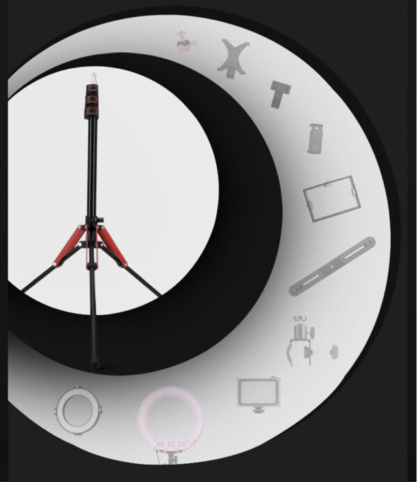 1.89米铝合金手机支架 落地直播手机补光灯自拍三脚支架