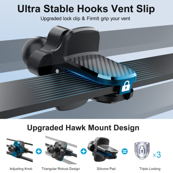 车载手机支架通风出口卡扣式 360度旋转导航汽车通风口车用导航仪