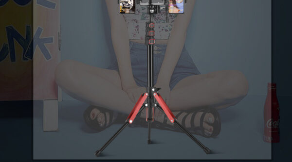 1.89米铝合金手机支架 落地直播手机补光灯自拍三脚支架