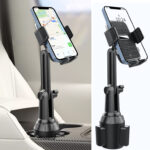 车载水杯座手机支架 可折叠防滑 汽车水杯架手机固定支架