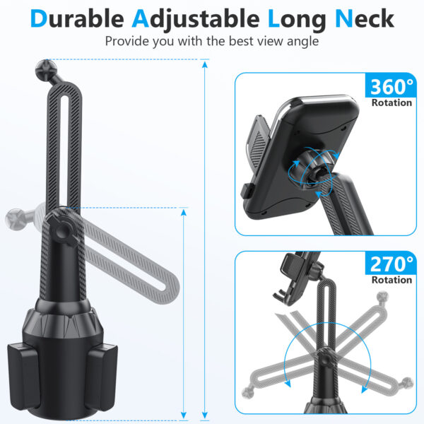 车载水杯座手机支架 可折叠防滑 汽车水杯架手机固定支架