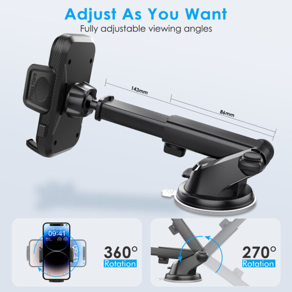 车载手机支架汽车仪表台挡风玻璃吸盘式可伸缩导航车用手中控台