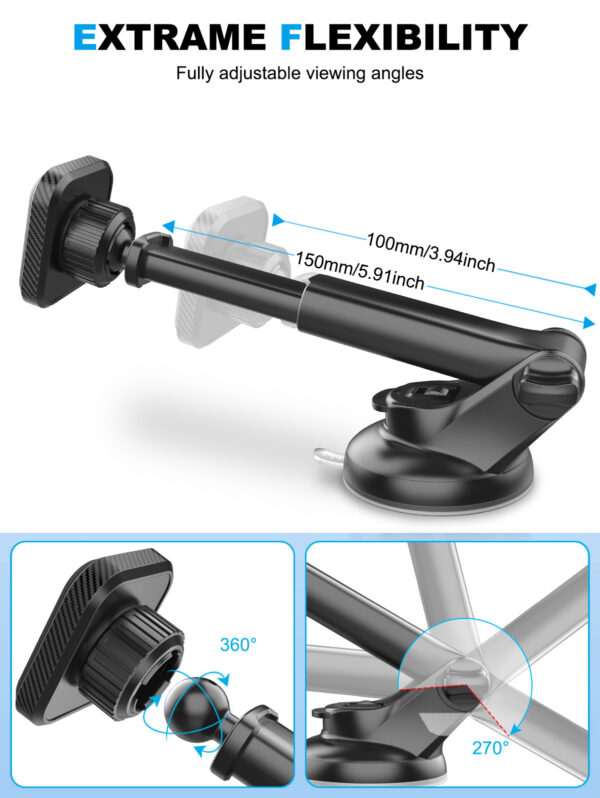 车载磁吸手机支架汽车仪表台挡风玻璃吸盘式可伸缩磁铁导航支架