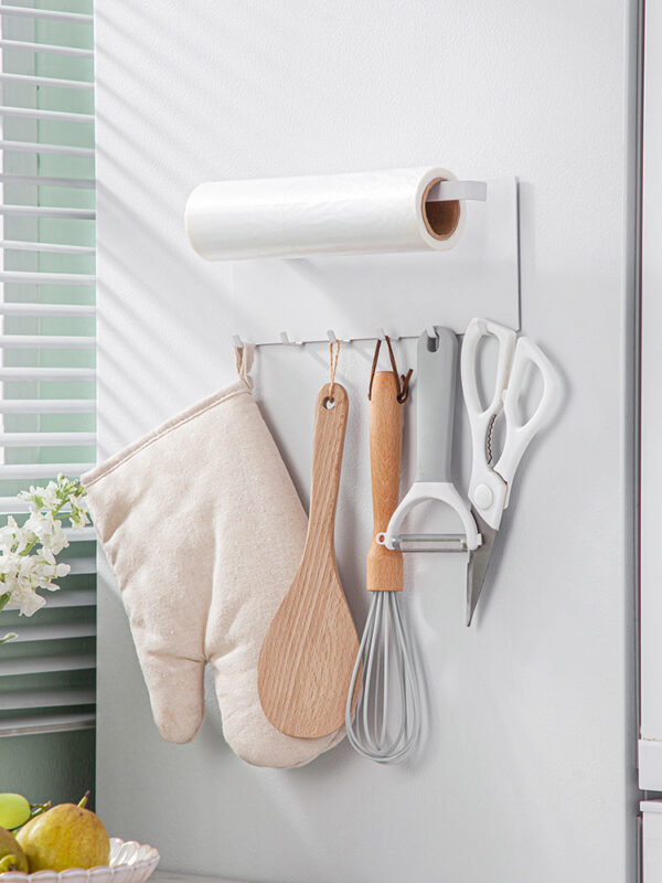 铁艺磁吸置物架冰箱侧面厨房卷纸保鲜膜收纳整理架调味料纸巾挂架