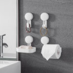 吸盘挂钩强力承重免打孔浴室壁挂置物架卫生间卷纸挂架