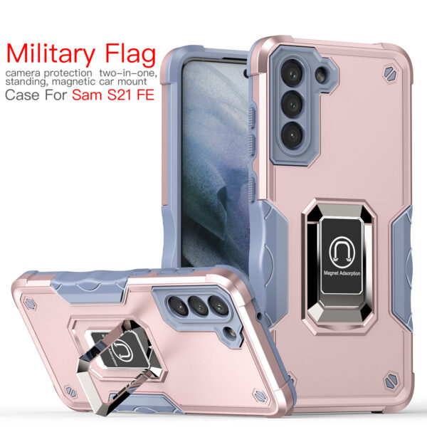 三星Galaxy S21 FE手机壳防摔军旗指环车载磁吸手机保护套