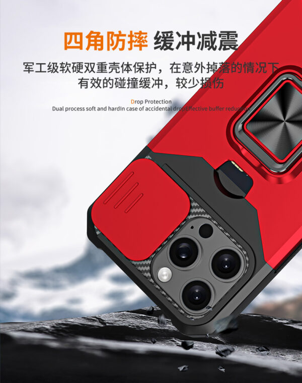 iPhone16ProMax推窗插卡手机壳苹果15Pro指环支架14保护套