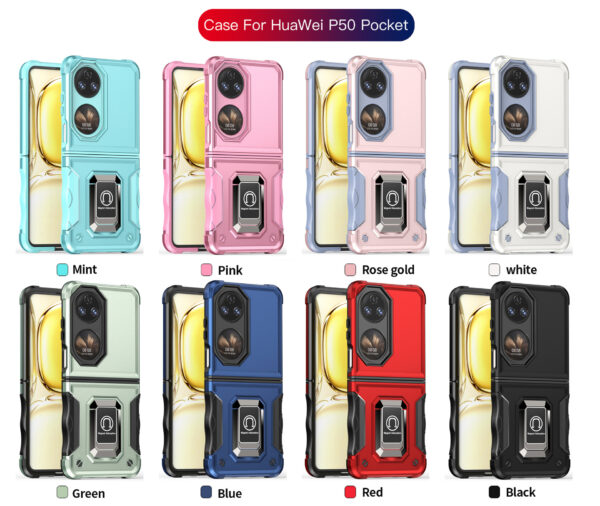 华为P50 Pocket手机壳军旗磁吸支架简约后盖式手机保护套防摔