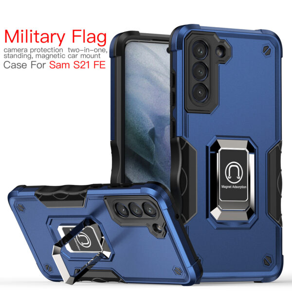 三星Galaxy S21 FE手机壳防摔军旗指环车载磁吸手机保护套