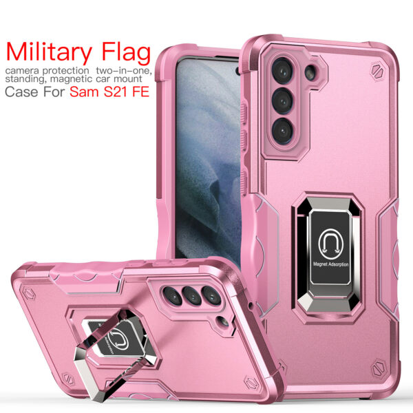 三星Galaxy S21 FE手机壳防摔军旗指环车载磁吸手机保护套