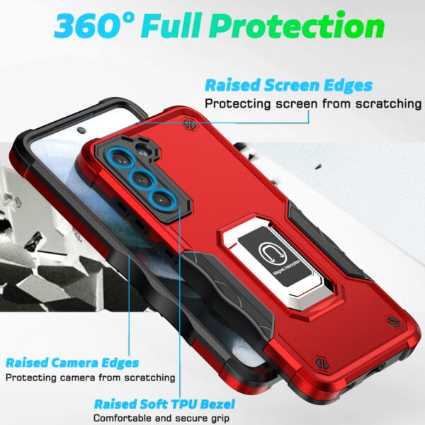 三星Galaxy S21 FE手机壳防摔军旗指环车载磁吸手机保护套