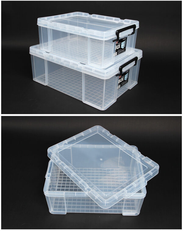 加厚透明扁平床底收纳箱长方形矮款杂物衣服整理箱车载储物直角箱